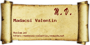 Madacsi Valentin névjegykártya